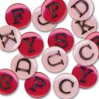 Dusty Pink Plastic Junkitz Home Alphabet Buttons