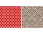 Teresa Collins Fabrications Linen Red Quatrefoil