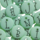 Mint Plastic Junkitz Alphabet Buttons Mint Green