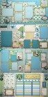 Various Paper Baby Boy Four Layout Scrapbook Page Kit Set