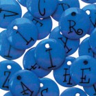 Navy Plastic Junkitz Alphabet Buttons Navy Blue