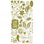 BasicGrey Green At Heart Rub-ons & Rhinestones