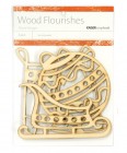 Brown Wood Kaisercraft Christmas Mix Wood Flourishes