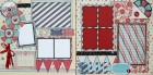 Various Paper Red, White & Blue Scrapbook Page Kit