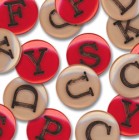 Red Plastic Junkitz Boy Alphabet Buttons