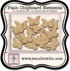 Jenni Bowlin Plain Chipboard Elements Butterflies