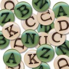 Olive Plastic Junkitz Cat Alphabet Buttons