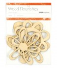 Brown Wood Kaisercraft Retro Flowers Wood Flourishes