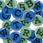 Blue Plastic Junkitz Winter Alphabet Buttons