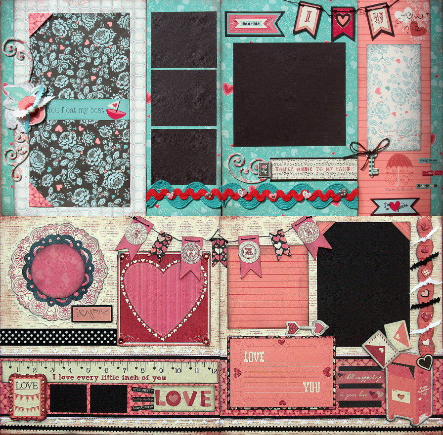 Love Double Set of Scrapbook Page Kits .. Scraptique, Inc.