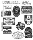 Clear Rubber Stamps Tim Holtz Travel Labels Stamp Set