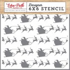 EP Santa's Sleigh 6 x 6 Designer Stencil