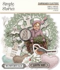  Chipboard Simple Stories Simple Vintage Winter Woods Chipboard Clusters