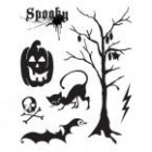  Rubber Stamps BasicGrey Eerie Bitsy Stamps Spooky