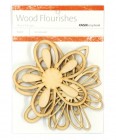 Brown Wood KaiserCraft Mixed Flowers Wood Flourishes