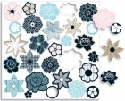 Various Chipboard Teresa Collins Friendship Flowers Die-Cut Charms